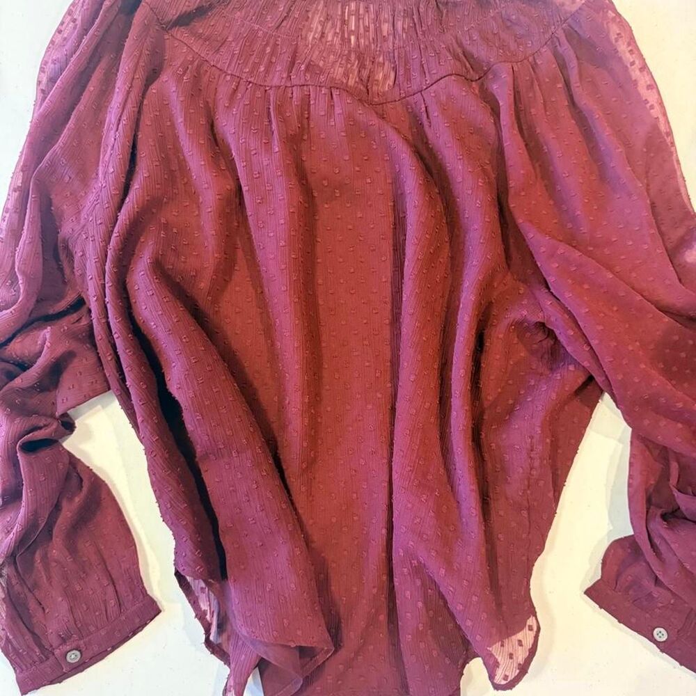 Loft Women's Burgundy and Red Blouse